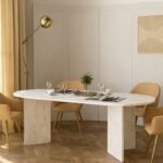 Τραπέζι Cortado Megapap χρώμα λευκό εφέ μαρμάρου 200x90x74εκ. - Image 4