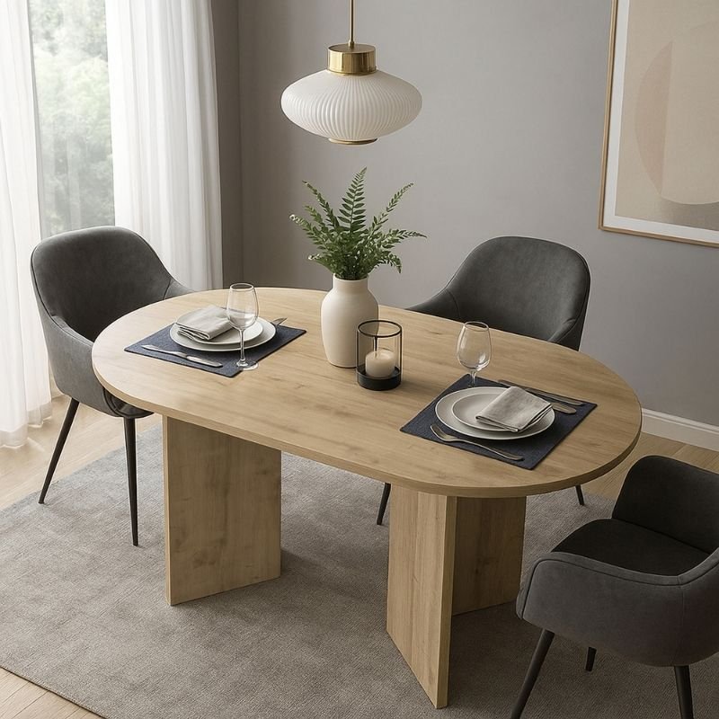 GP042-03671-0 Τραπέζι Cortado Megapap χρώμα sapphire oak 138x80x75εκ. - Image 1