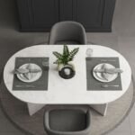 Τραπέζι Cortado Megapap χρώμα λευκό εφέ μαρμάρου 138x80x75εκ. - Image 2