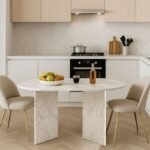 Τραπέζι Cortado Megapap χρώμα λευκό εφέ μαρμάρου 138x80x75εκ. - Image 3