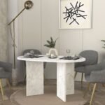 Τραπέζι Cortado Megapap χρώμα λευκό εφέ μαρμάρου 138x80x75εκ. - Image 4