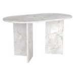 Τραπέζι Cortado Megapap χρώμα λευκό εφέ μαρμάρου 138x80x75εκ. - Image 7