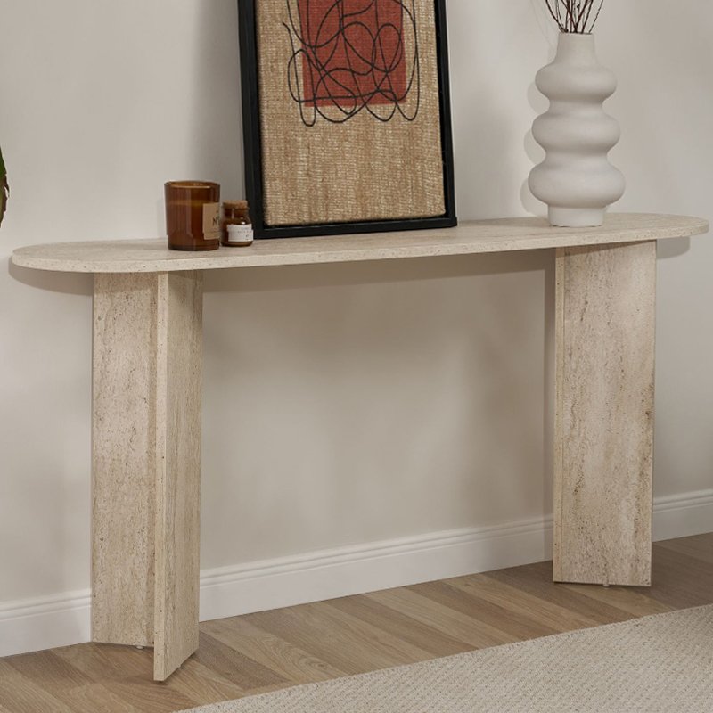 GP052-02281-0 Κονσόλα Sira Megapap χρώμα travertine 150x35x75εκ. - Image 1