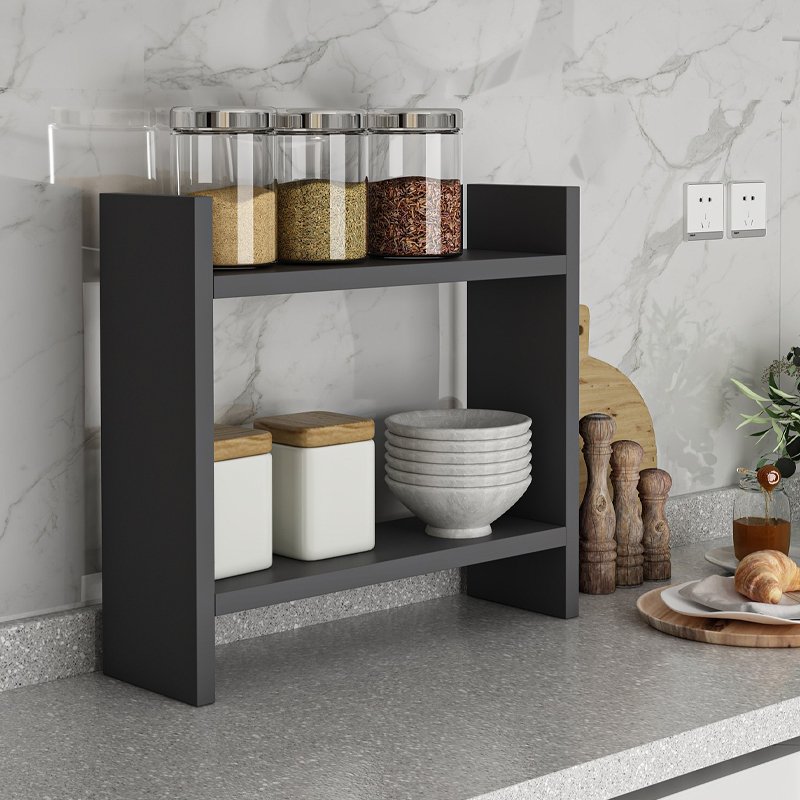 GP052-02351-0 Ραφιέρα κουζίνας Denver Megapap χρώμα ανθρακί 34x10x30εκ. - Image 1