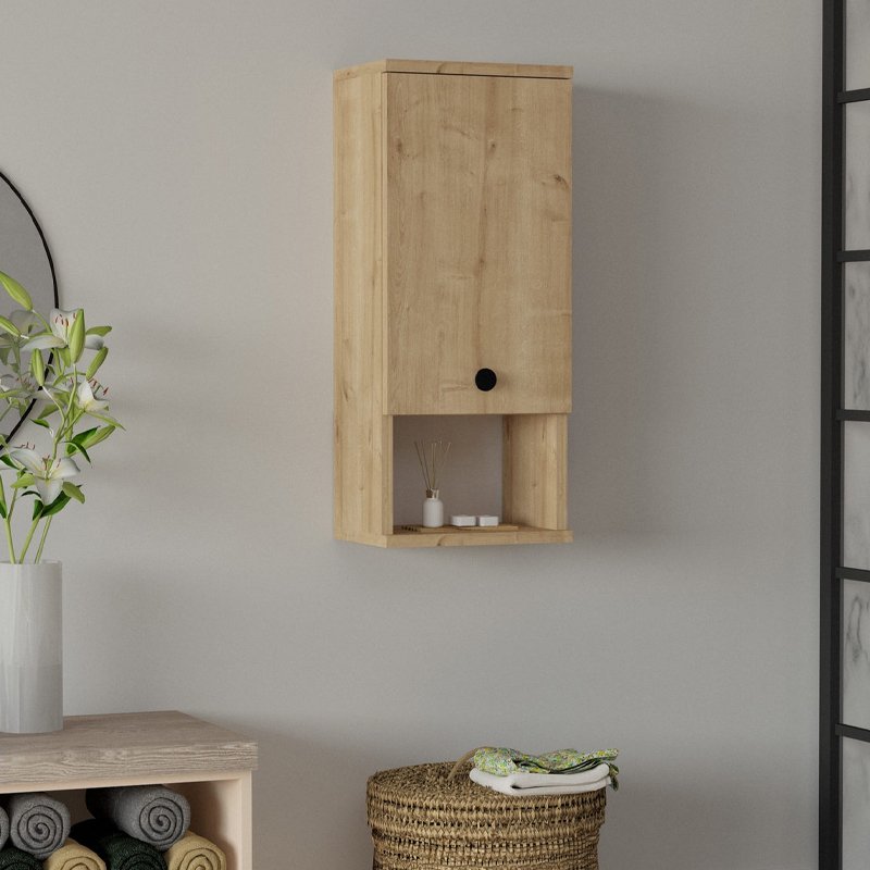 GP052-02391-0 Ντουλάπι μπάνιου επιτοίχιο Mis Megapap χρώμα sapphire oak 30x21,8x71εκ. - Image 1