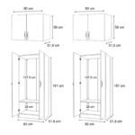 Ντουλάπα ρούχων Vivian Megapap τετράφυλλη με πατάρι χρώμα φυσικό οξιάς 160x51,8x240εκ. - Image 5