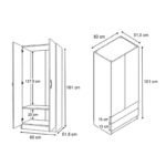 Ντουλάπα ρούχων Vivian Megapap τετράφυλλη με συρτάρια χρώμα φυσικό οξιάς 160x51,8x181εκ. - Image 5