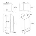 Ντουλάπα ρούχων Vivian Megapap τετράφυλλη με πατάρι και συρτάρια χρώμα φυσικό οξιάς 160x51,8x240εκ. - Image 5