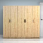 Ντουλάπα ρούχων Vivian Megapap πεντάφυλλη χρώμα φυσικό οξιάς 200x51,8x181εκ. - Image 4