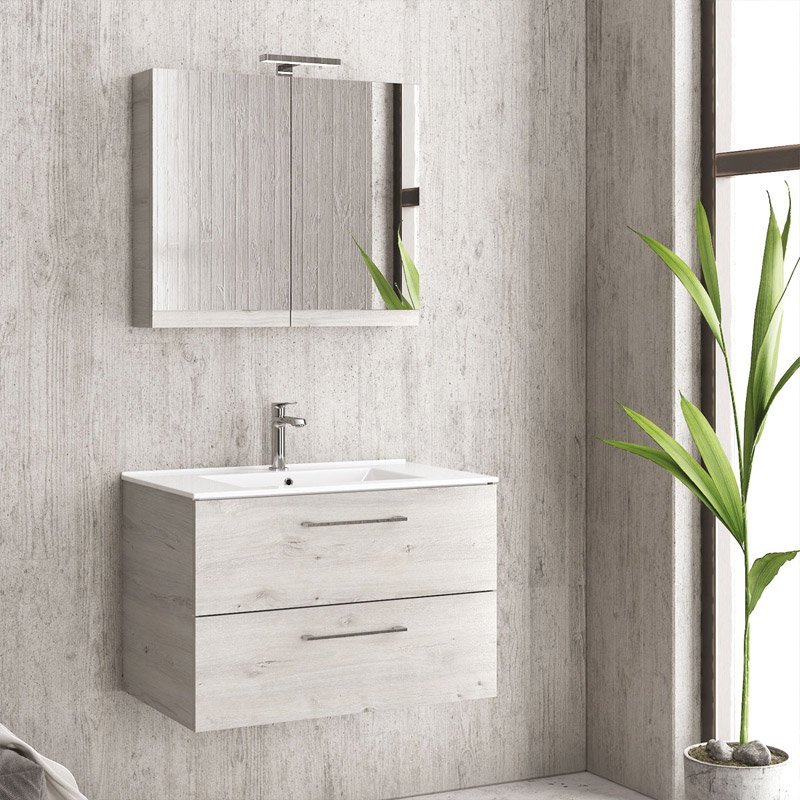 NELS608902_1 Βάση με δύο συρτάρια Ice Oak 8902 NEW ELSA 60 KARAG 59x45x48cm - Image 1