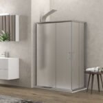 Καμπίνα ορθογώνια με fabric κρύσταλλο NEW FLORA 100 Cromo KARAG 100x130x180cm