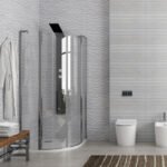 Καμπίνα ημικυκλική με διάφανο κρύσταλλο PANEX 200 Cromo KARAG 80x80x190cm