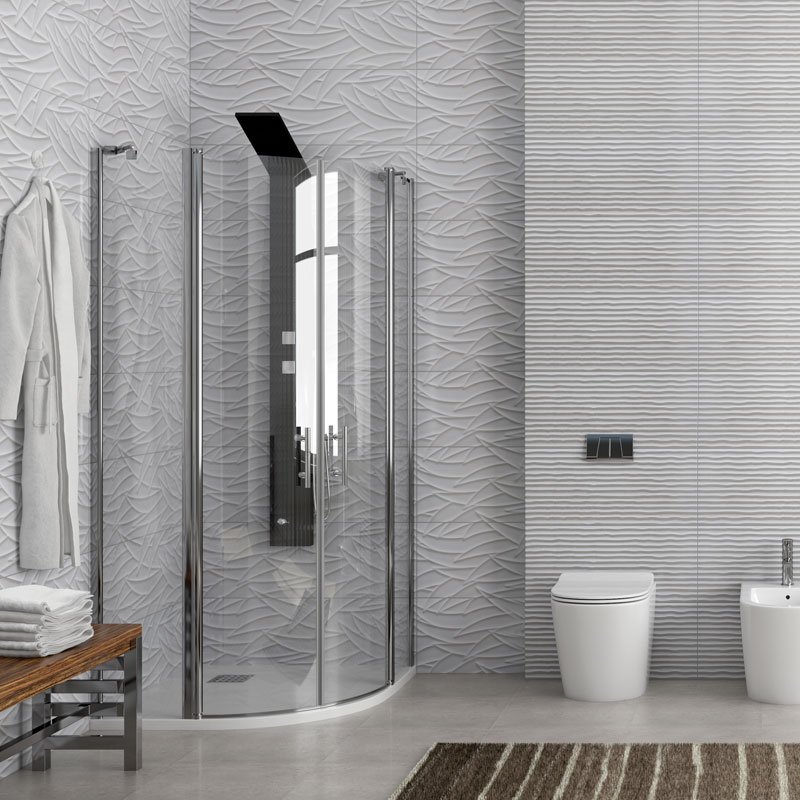 PAN20080_3 Καμπίνα ημικυκλική με διάφανο κρύσταλλο PANEX 200 Cromo KARAG 80x80x190cm - Image 1