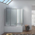 Καμπίνα μπανιέρας από τοίχο σε τοίχο με σεριγραφάτο κρύσταλλο PENTA K-100 KARAG 150x148cm