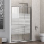 Καμπίνα από τοίχο σε τοίχο με σεριγραφάτο κρύσταλλο PENTA 300 Cromo KARAG 160x180cm