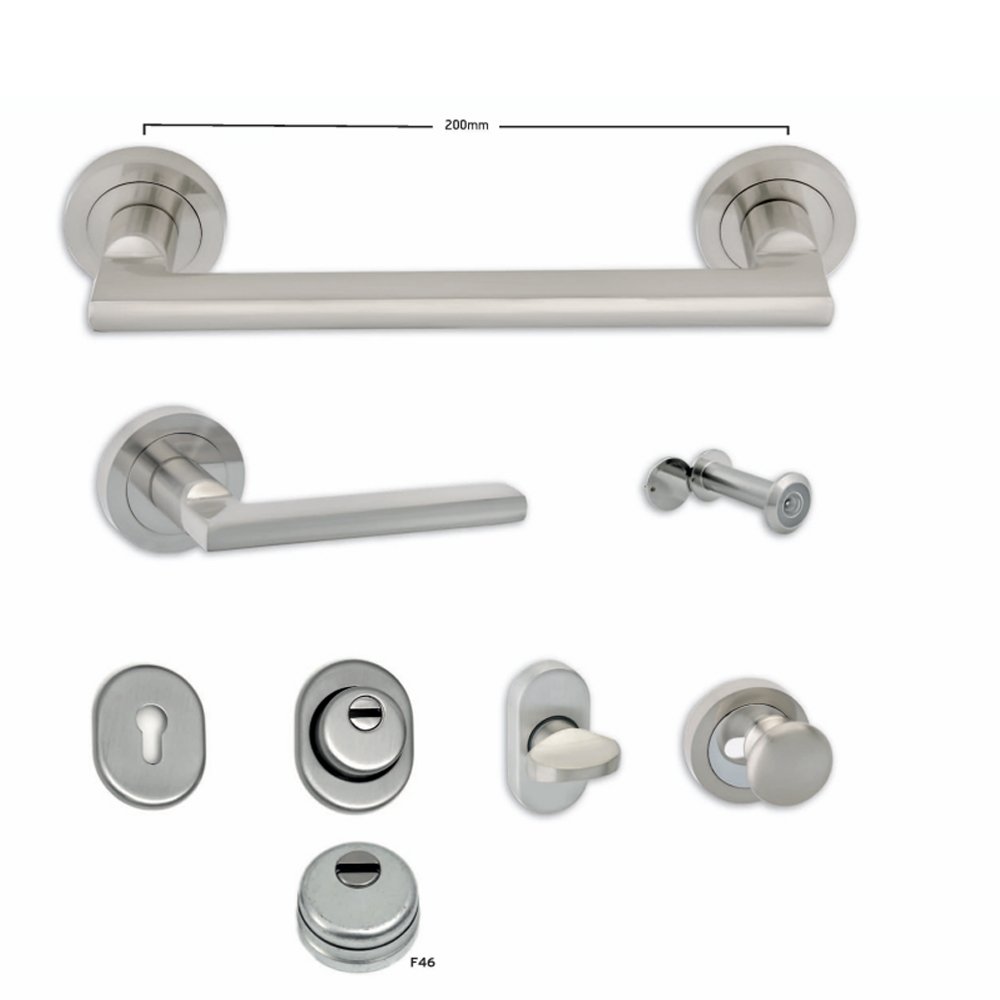 SD102 Νίκελ ματ Σετ Εξαρτημάτων Θωρακισμένης Πόρτας Best SD102 - Νίκελ Ματ - Image 1