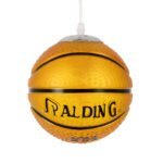 GLOBOSTAR® SPALDING NBA 00645 Παιδικό Κρεμαστό Φωτιστικό Οροφής με Ντουί 1 x E27 AC 220-240V IP20 - Πορτοκαλί & Μαύρο - Μ18 x Π18 x Υ18cm - Image 2