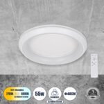 GLOBOSTAR® MELINA 61041 Μοντέρνο Φωτιστικό Οροφής LED 55W 6376lm 120° AC 220-240V IP20 Ρυθμιζόμενο Λευκό CCT με Χειριστήριο από 2700K έως 6000K Dimmable - Lumileds SMD Chip - Λευκό Ματ - Μ48 x Π48 x Υ9cm - 3 Χρόνια Εγγύηση - Image 2