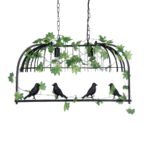 GLOBOSTAR® NEST 01643 Vintage Κρεμαστό Φωτιστικό Οροφής με Ντουί 2 x E27 AC 220-240V IP20 - Μαύρο & Πράσινο - Μ76 x Π36 x Y37cm - Image 2