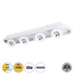 GLOBOSTAR® NESPO 61215 Μοντέρνο Φωτιστικό Οροφής LED 48W 5376lm 360° & 45° AC 220-240V IP20 Ρυθμιζόμενο Λευκό CCT με On/Off 2700K/4500K/6000K - Lumileds SMD Chip - Λευκό Ματ - Μ80 x Π13 x Υ6.5cm - 3 Χρόνια Εγγύηση - Image 2