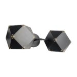 GLOBOSTAR® WELLES 00795 Μοντέρνο Φωτιστικό Τοίχου - Απλίκα με Ντουί 2 x E14 AC 220-240V IP20 - Μαύρο - Μ52 x Π21 x Υ17cm - Image 2