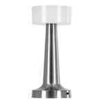 GloboStar® NANNA 76473 Επαναφορτιζόμενο Επιτραπέζιο Φωτιστικό Πορτατίφ LED 1.5W 105lm 120° DC 5V IP44 CCT Ultra Θερμό 1500K - Φυσικό Λευκό 4500K - Ψυχρό Λευκό 6000K Dimmable Ασημί & Λευκό Πλαστικό - Μ9 x Π9 x Υ21cm - 2 Χρόνια Εγγύηση - Image 2