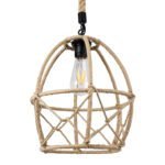 GLOBOSTAR® TELAN 01615 Vintage Κρεμαστό Φωτιστικό Οροφής με Ντουί 1 x E27 AC 220-240V IP20 - Μπεζ - Μ30 x Π30 x Υ38cm - Image 2