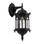 GLOBOSTAR® DARCY 00657 Vintage Φωτιστικό Τοίχου - Απλίκα με Ντουί 1 x E27 AC 220-240V IP20 - Μαύρο - Μ15.5 x Π15.5 x Υ34.5cm - Image 2