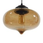 GLOBOSTAR® QUINN 01029 Vintage Κρεμαστό Φωτιστικό Οροφής με Ντουί 1 x E27 AC 220-240V IP20 - Μελί & Μαύρο - Μ26 x Π26 x Υ20cm - Image 2