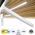 GLOBOSTAR® ORION 61031-W Μοντέρνο Φωτιστικό Τοίχου - Απλίκα LED 72W 8600lm 120° AC 220-240V IP20 Ρυθμιζόμενο Λευκό CCT με On/Off 2700K/4500K/6000K - Lumileds SMD Chip - Λευκό Ματ - Μ120 x Π5.5 x Υ7cm - 3 Χρόνια Εγγύηση - Image 2