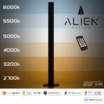 GloboStar® ALIEN-DIVA-BLACK-50-10 ALIEN Design DIVA Μοντέρνο Minimal Nordic Μεταλλικό Φωτιστικό Επιτραπέζιο - Πορτατίφ - Λαμπατέρ Μαύρο LED 10W 1500lm με Ασύρματο Χειριστήριο RF & Dimmer IP20 CCT Θερμό 2700 K έως Ψυχρό 6000K Μ3 x Π1.6 x Υ50cm - Image 4