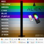GloboStar® ALIEN-DIVA-BLACK-50-12 ALIEN Design DIVA Μοντέρνο Minimal Nordic Μεταλλικό Φωτιστικό Επιτραπέζιο - Πορτατίφ - Λαμπατέρ Μαύρο LED 10W 1500lm με Ασύρματο Χειριστήριο RF & Dimmer IP20 Πολύχρωμο RGBW + WW Smart Home Wi-Fi Μ3 x Π1.6 x Υ50cm - Image 4