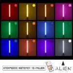 GloboStar® ALIEN-DIVA-BLACK-50-12 ALIEN Design DIVA Μοντέρνο Minimal Nordic Μεταλλικό Φωτιστικό Επιτραπέζιο - Πορτατίφ - Λαμπατέρ Μαύρο LED 10W 1500lm με Ασύρματο Χειριστήριο RF & Dimmer IP20 Πολύχρωμο RGBW + WW Smart Home Wi-Fi Μ3 x Π1.6 x Υ50cm - Image 3