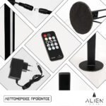 GloboStar® ALIEN-DIVA-BLACK-50-2 ALIEN Design DIVA Μοντέρνο Minimal Nordic Μεταλλικό Φωτιστικό Επιτραπέζιο - Πορτατίφ - Λαμπατέρ Μαύρο LED 8W 1040lm με Ασύρματο Χειριστήριο RF & Dimmer IP20 Φυσικό Λευκό 4500K Μ3 x Π1.6 x Υ50cm - Image 6