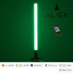 GloboStar® ALIEN-DIVA-BLACK-50-5 ALIEN Design DIVA Μοντέρνο Minimal Nordic Μεταλλικό Φωτιστικό Επιτραπέζιο - Πορτατίφ - Λαμπατέρ Μαύρο LED 8W 800lm με Ασύρματο Χειριστήριο RF & Dimmer IP20 Πράσινο Μ3 x Π1.6 x Υ50cm - Image 4