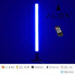 GloboStar® ALIEN-DIVA-BLACK-50-6 ALIEN Design DIVA Μοντέρνο Minimal Nordic Μεταλλικό Φωτιστικό Επιτραπέζιο - Πορτατίφ - Λαμπατέρ Μαύρο LED 8W 800lm με Ασύρματο Χειριστήριο RF & Dimmer IP20 Μπλε Μ3 x Π1.6 x Υ50cm - Image 4