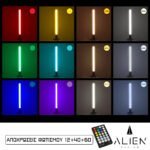 GloboStar® ALIEN-DIVA-BLACK-50-9 ALIEN Design DIVA Μοντέρνο Minimal Nordic Μεταλλικό Φωτιστικό Επιτραπέζιο - Πορτατίφ - Λαμπατέρ Μαύρο LED 10W 1500lm με Ασύρματο Χειριστήριο RF & Dimmer IP20 Πολύχρωμο + CCT - RGBW + WW Μ3 x Π1.6 x Υ50cm - Image 3