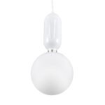 GLOBOSTAR® MAVERICK 00944 Μοντέρνο Κρεμαστό Φωτιστικό Οροφής με Ντουί 1 x E27 AC 220-240V IP20 - Λευκό - Μ15 x Π15 x Υ33cm - Image 5