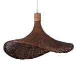 GLOBOSTAR® CUBA 01718 Boho Κρεμαστό Φωτιστικό Οροφής με Ντουί 1 x E27 AC 220-240V IP20 - Καφέ - Μ43 x Π43 x Y30cm - Image 2