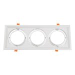 GLOBOSTAR® VITA 77856 Χωνευτή Κινούμενη Βάση για 3 x Σποτ AR111 για Ντουί GU10/GU5.3 IP20 - Λευκό - Μ48.7 x Π18 x Υ5.5cm / Q47.5 x 17cm - Image 2