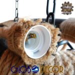 GLOBOSTAR® RUNNER 01115 Vintage Κρεμαστό Φωτιστικό Οροφής με Ντουί 6 x E27 AC 220-240V IP20 - Μαύρο & Μπεζ - Μ45 x Π45 x Υ60cm - Image 4