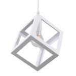 GLOBOSTAR® CUBE 00802 Μοντέρνο Κρεμαστό Φωτιστικό Οροφής με Ντουί 1 x E27 AC 220-240V IP20 - Λευκό - Μ25 x Π25 x Υ25cm - Image 2