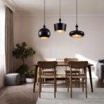 GLOBOSTAR® ROCKFORD 01287-C Μοντέρνο Κρεμαστό Φωτιστικό Οροφής με Ντουί 1 x E27 AC 220-240V IP20 - Μαύρο & Χρυσό - Μ30 x Π30 x Y23cm - Image 9