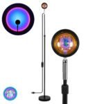 GloboStar® 00817 Μοντέρνο Minimal Επιδαπέδιο Φωτιστικό Μεταλλικό Μονόφωτο LED 12W DC 5V με Projector LENS Ειδικού Εφέ & Καλώδιο Τροφοδοσίας USB Rotation Head 180° RAINBOW BLUE - Image 2