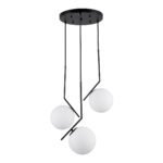 GLOBOSTAR® MONROE 00952 Μοντέρνο Κρεμαστό Φωτιστικό Οροφής με Ντουί 3 x E27 AC 220-240V IP20 - Μαύρο & Λευκό - Μ60 x Π60 x Υ50cm - Image 2