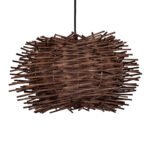 GLOBOSTAR® MINORCA 01733 Boho Κρεμαστό Φωτιστικό Οροφής με Ντουί 1 x E27 AC 220-240V IP20 - Καφέ - Μ35 x Π35 x Υ23cm - Image 2