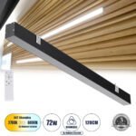 GLOBOSTAR® ORION 61030-W Μοντέρνο Φωτιστικό Τοίχου - Απλίκα LED 72W 8600lm 120° AC 220-240V IP20 Ρυθμιζόμενο Λευκό CCT με On/Off 2700K/4500K/6000K - Lumileds SMD Chip - Μαύρο Ματ - Μ120 x Π5.5 x Υ7cm - 3 Χρόνια Εγγύηση - Image 2