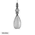 GLOBOSTAR® LILY 01561 Vintage Κρεμαστό Φωτιστικό Οροφής με Ντουί 1 x E27 AC 220-240V IP20 - Μαύρο & Λευκό - Μ90 x Π90 x Υ20cm