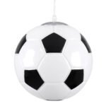 GLOBOSTAR® FOOTBALL 00647 Παιδικό Κρεμαστό Φωτιστικό Οροφής με Ντουί 1 x E27 AC 220-240V IP20 - Λευκό & Μαύρο - Μ25 x Π25 x Υ25cm - Image 2