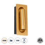 GLOBOSTAR® MANHATTAN 61100 Μοντέρνο Φωτιστικό Τοίχου - Απλίκα Ξενοδοχείου Reading Light LED 3W 405lm 36° AC 220-240V IP20 Φυσικό Λευκό 4500K - Bridgelux COB Chip & TÜV SÜD Driver - Χρυσό Βούρτσας - Μ7 x Π7 x Υ17cm - 3 Χρόνια Εγγύηση - Image 2